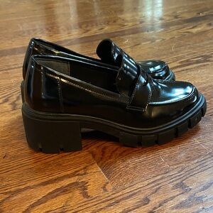 Sincerely Jules Glossy Black lug sole  Loafers